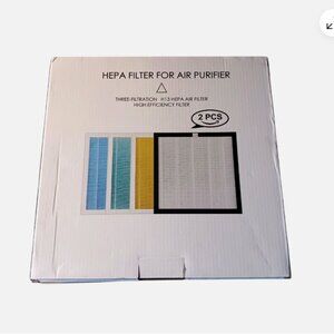 H13 TRUE HEPA AIR PURIFIER FILTER Replacement Three Filtration 2 pcs